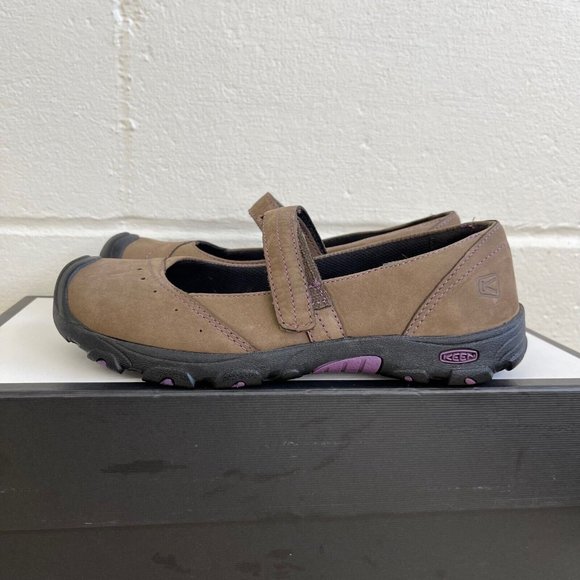 Keen Womens Brown Black Nubuck Leather Mary Janes Flats Round Toe US 5 / EU 38 - Picture 5 of 9